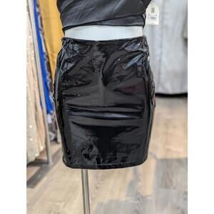BAE Faux Patent Leather Bodycon Mini Skirt